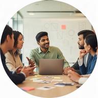 Nowel Pugazhendhi facilitating a change workshop with a Singapore business team