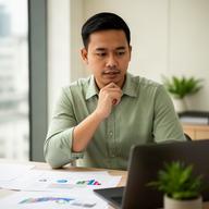 Nursyahid Nep reviewing a Singapore market strategy in a modern office