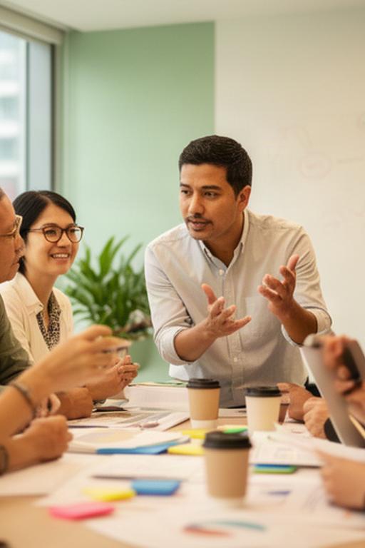 Consultants facilitating a strategy workshop with Singapore SME leaders